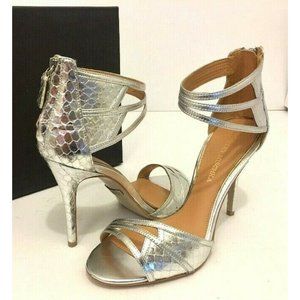 Badgley Mischka Felisha Women's Bridal High Heels Sandals Silver Metallic 8.5